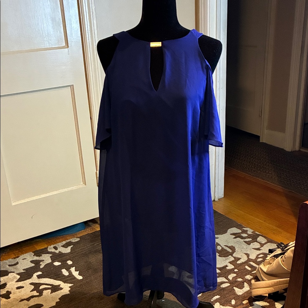 Vince Camuto Blue Cold Shoulder Dress